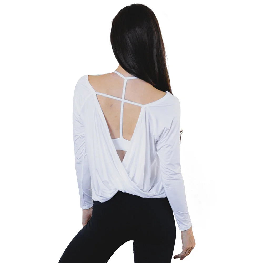 loose white yoga shirt