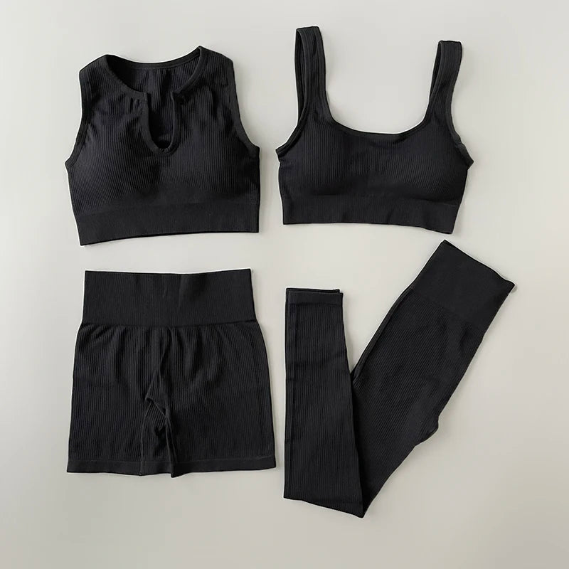 black yoga outfit set