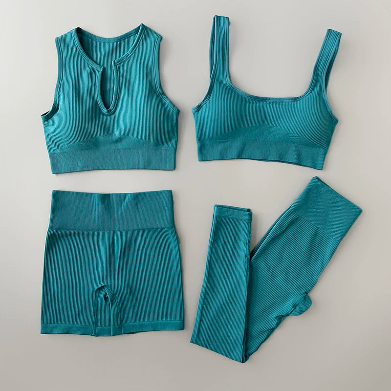 blue yoga outfit set