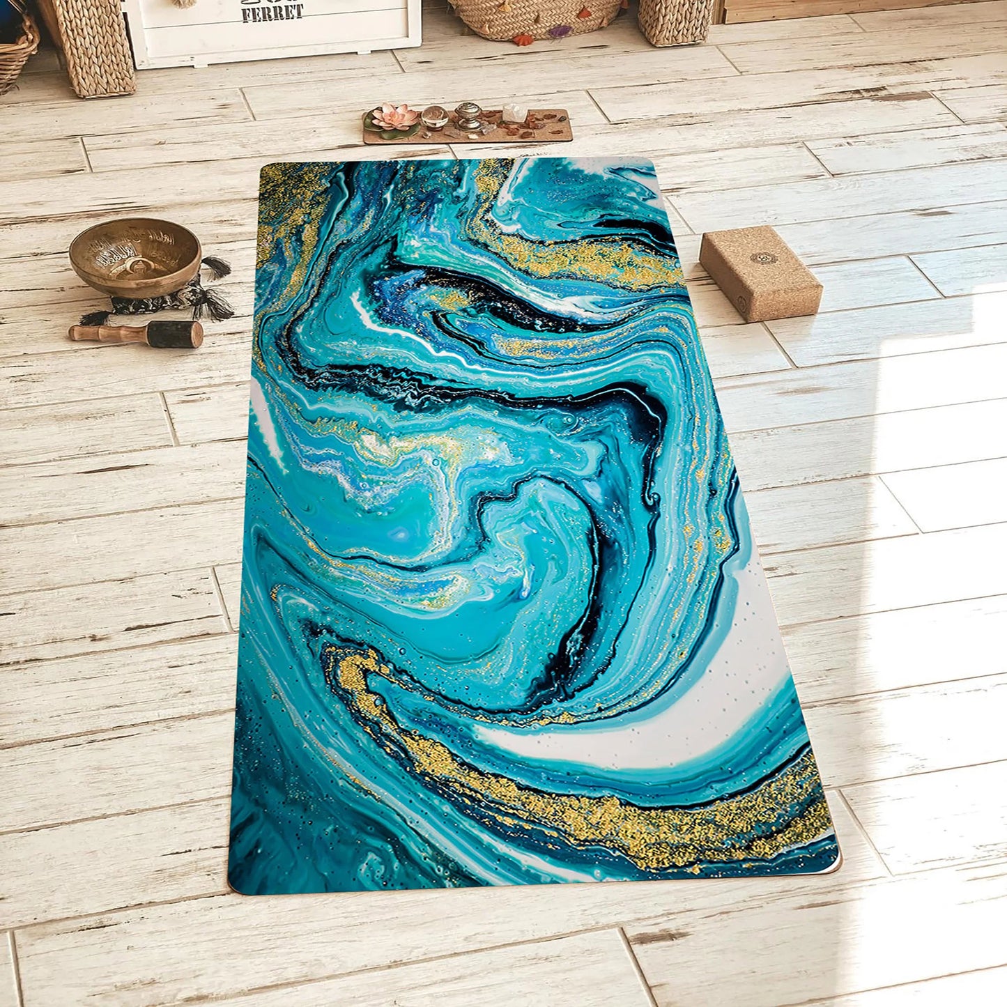 Natural Rubber Marble Print Yoga Mat