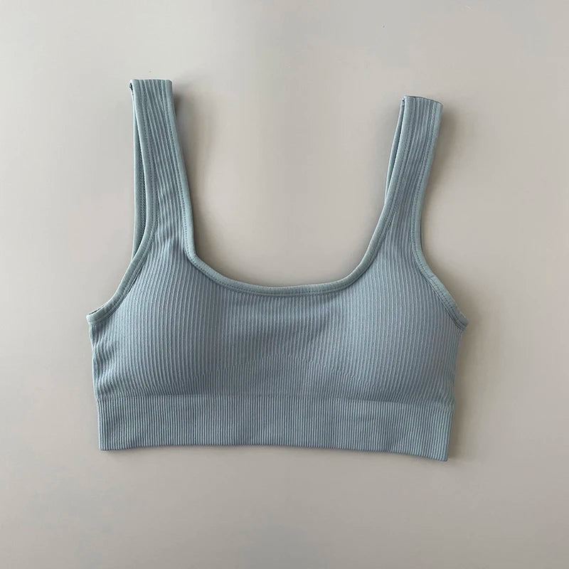 blue yoga top