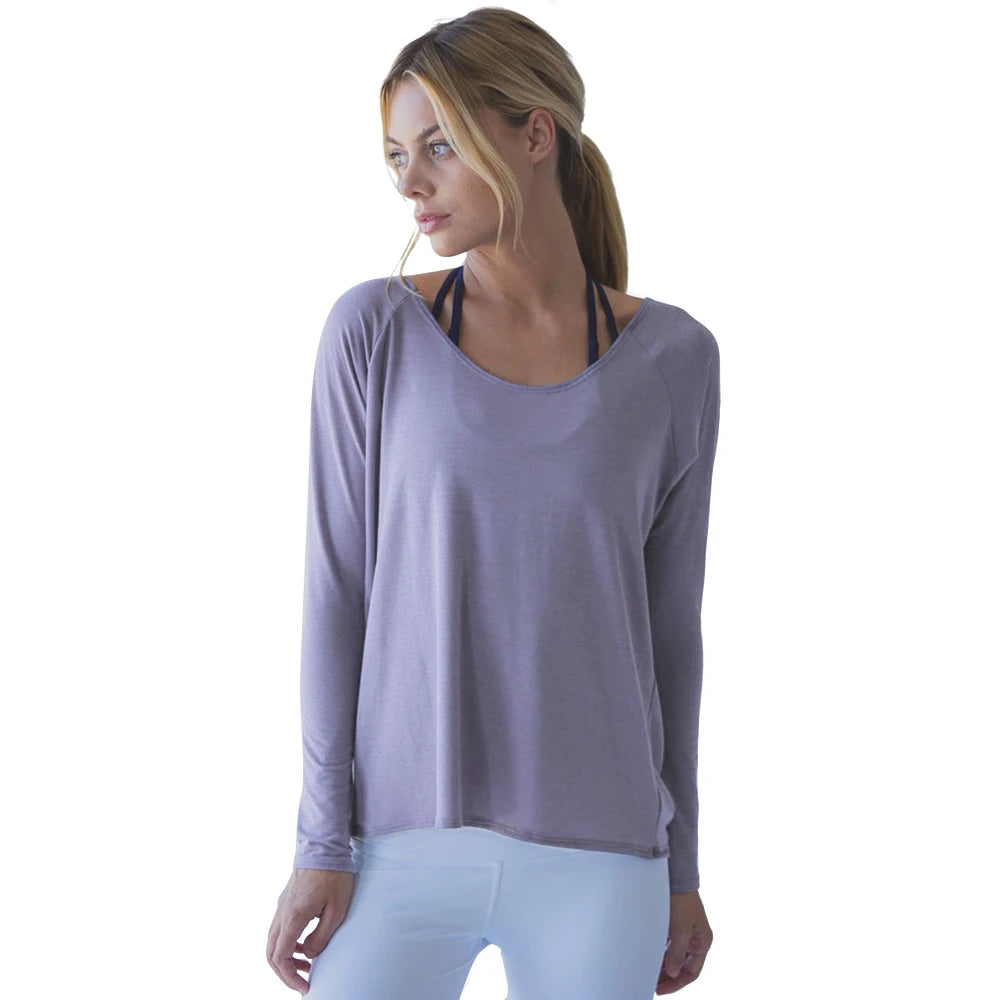 loose purple yoga top