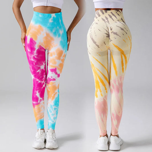 Happy Tie Dye Yoga Leggings