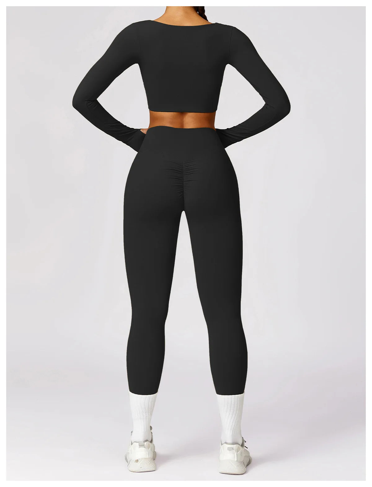 Long-sleeved Twist Front Yoga Set