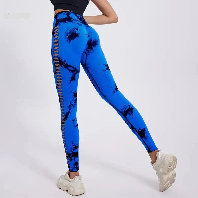 blue yoga leggings