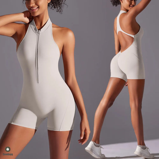 Zipper Front Yoga Jumpsuit