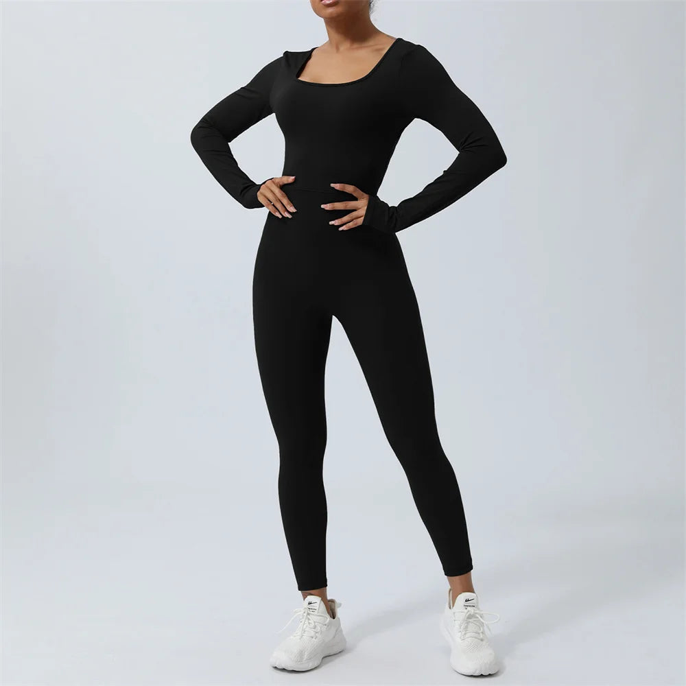 black yoga jumpsuit