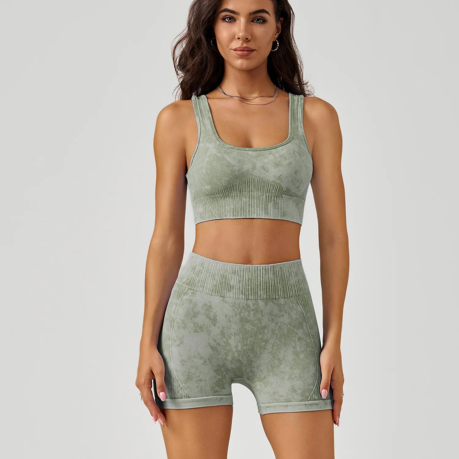 green yoga outfit set