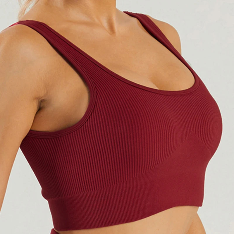 red yoga top