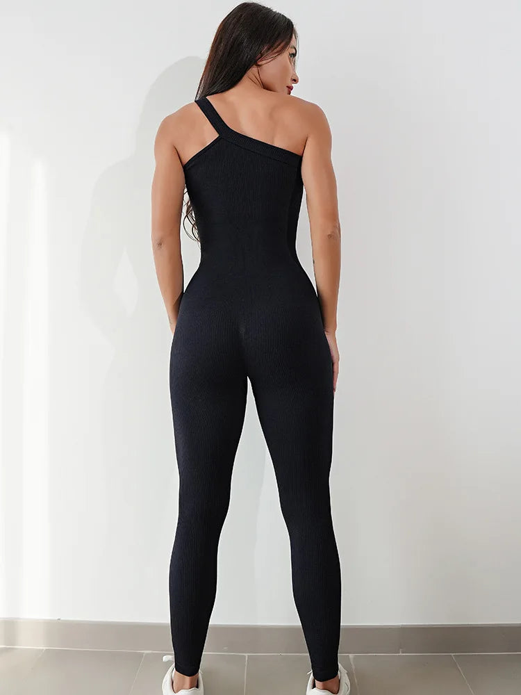 One Shoulder Yoga Jumpsuit