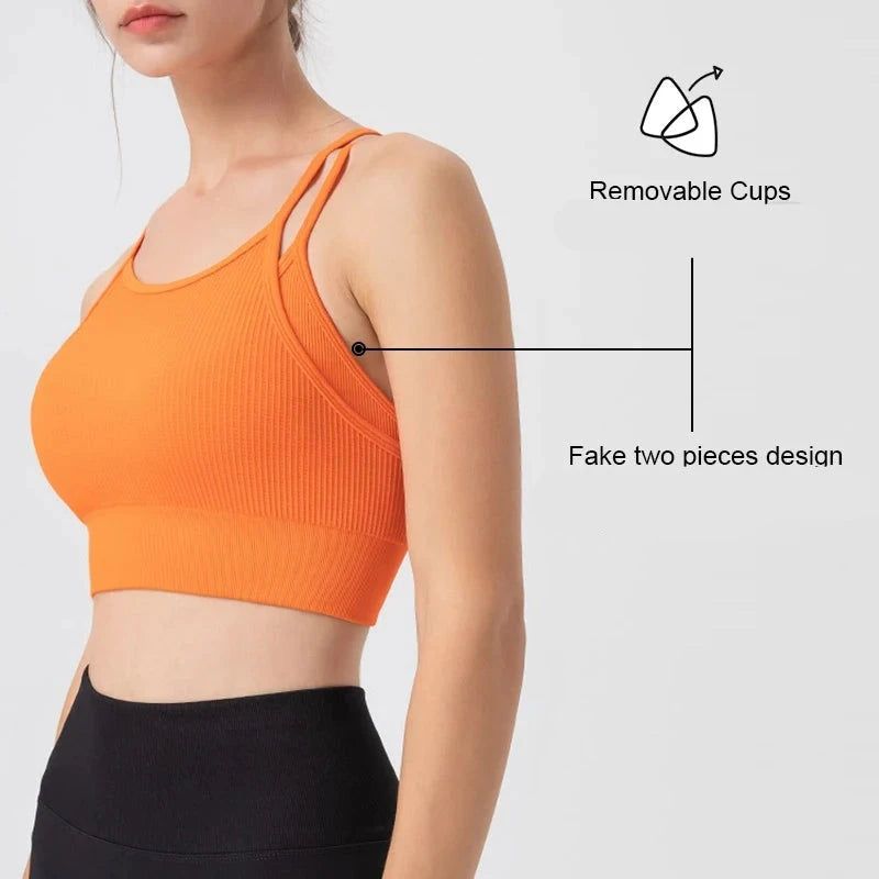 orange yoga tops