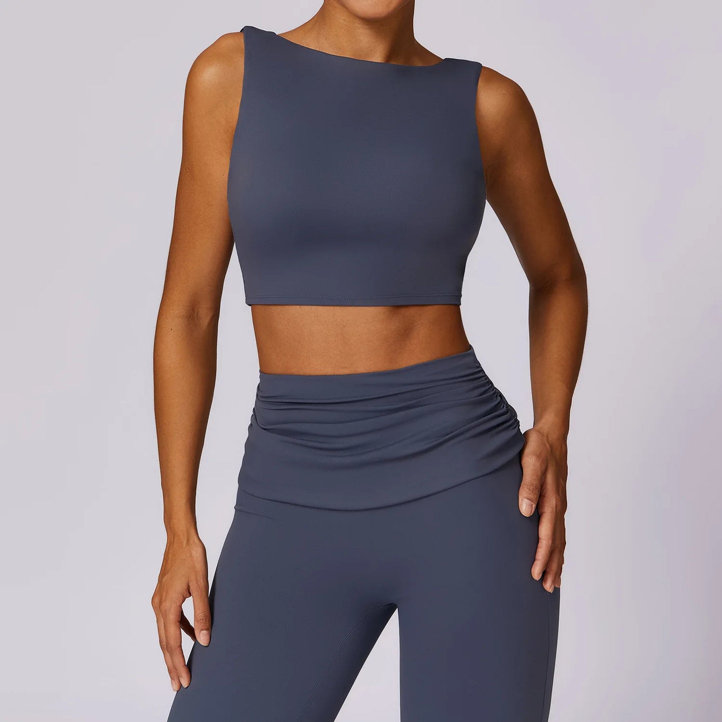 blue yoga top