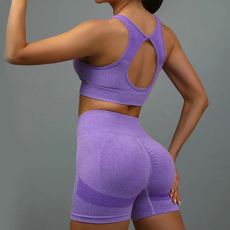 purple yoga set back