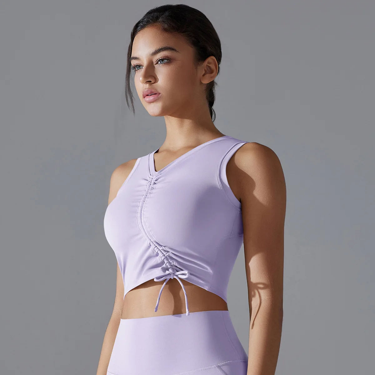 Side Drawstring Yoga Top