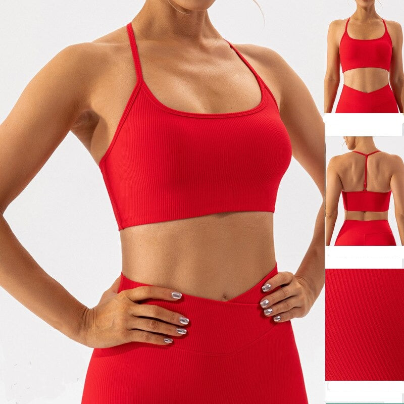 red sports bra