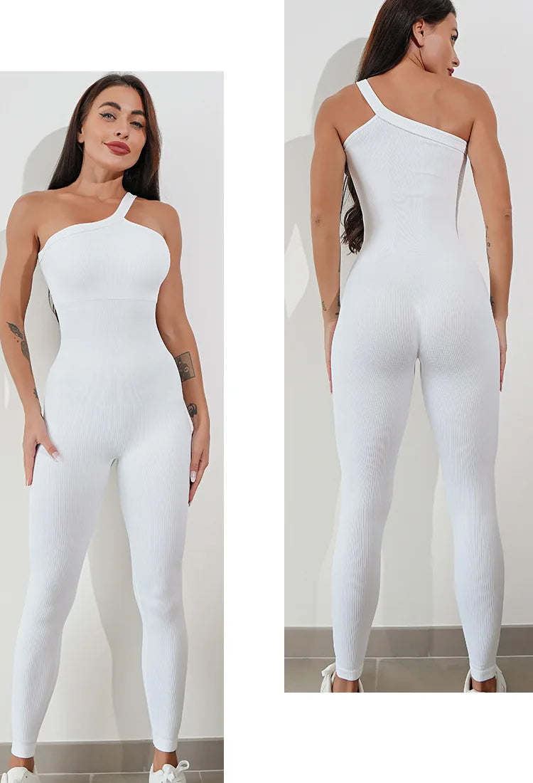 One Shoulder Yoga Jumpsuit