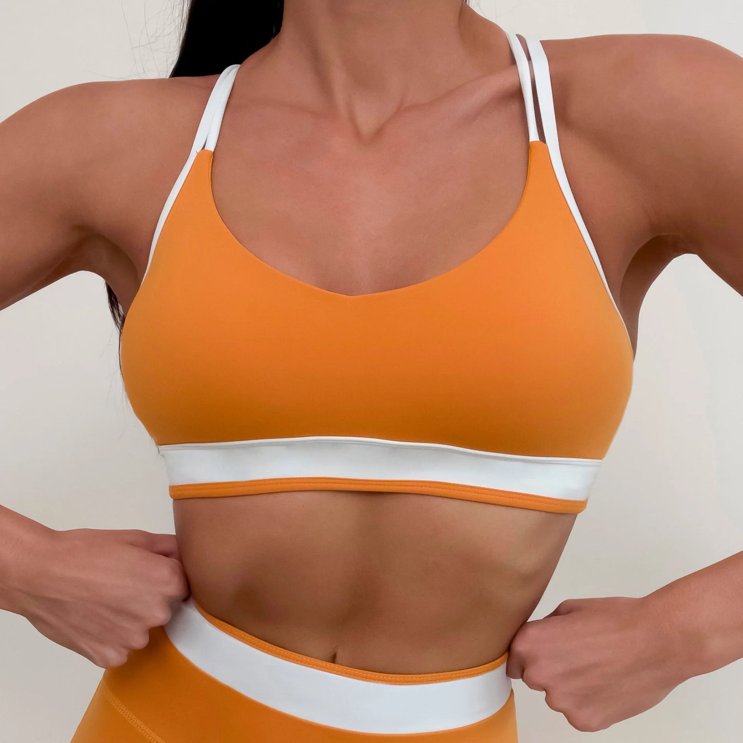 Contrast Stripes Yoga Set