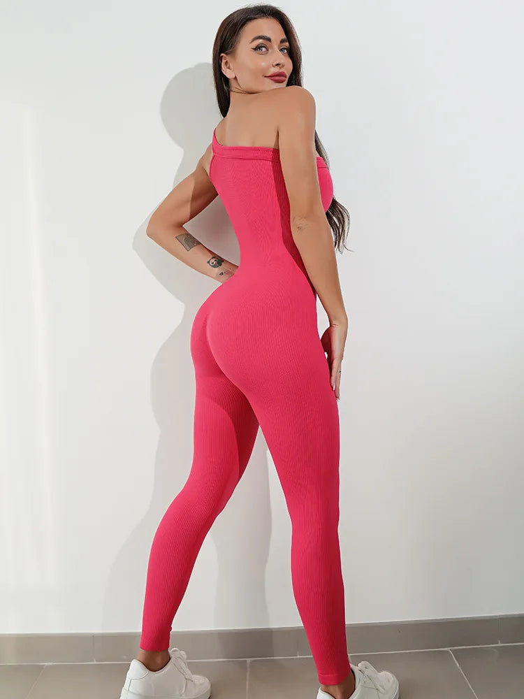 One Shoulder Yoga Jumpsuit