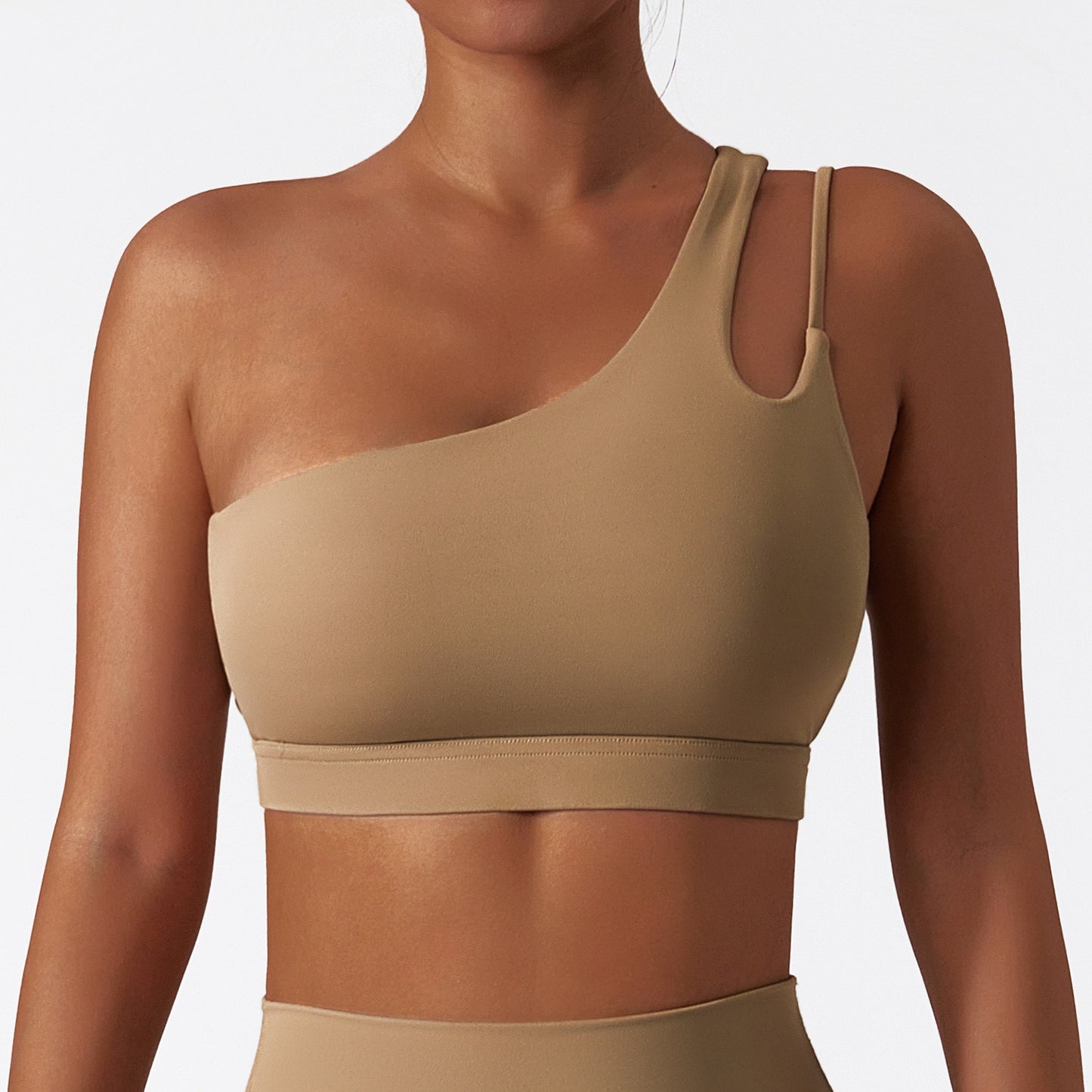 beige yoga bra