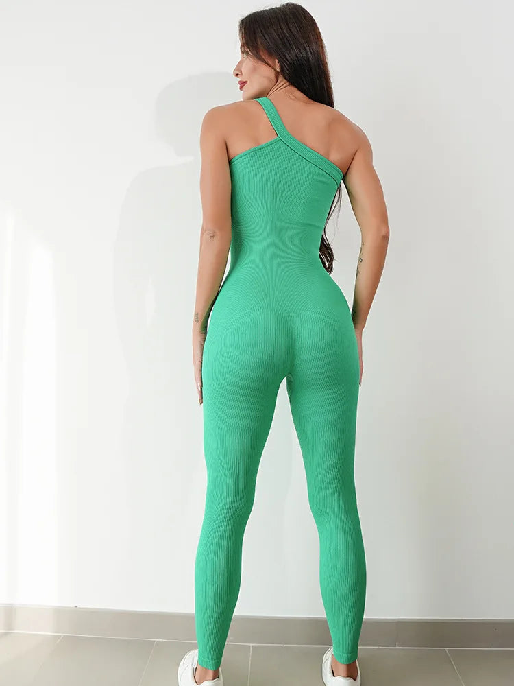 One Shoulder Yoga Jumpsuit