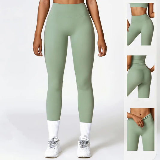 green yoga leggings