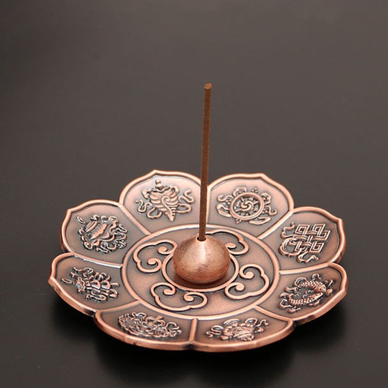 Metal Lotus Eight Treasures Incense Burner