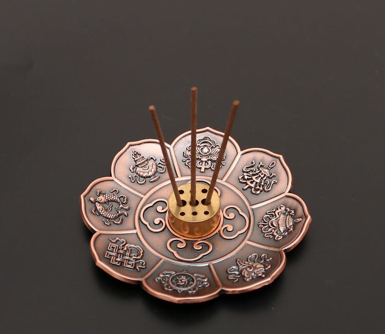 Metal Lotus Eight Treasures Incense Burner