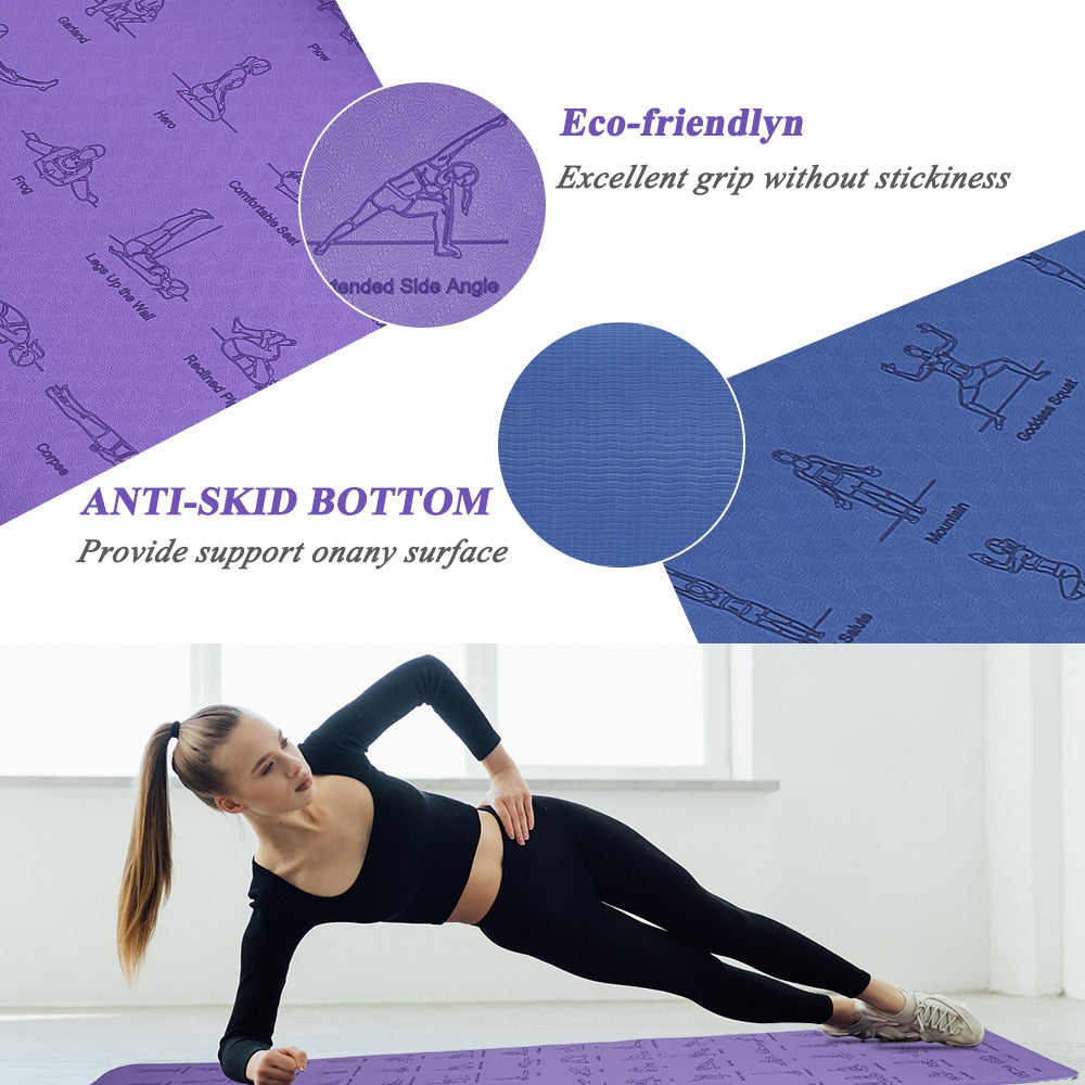 6mm Non-slip Yoga Poses TPE Yoga Mat