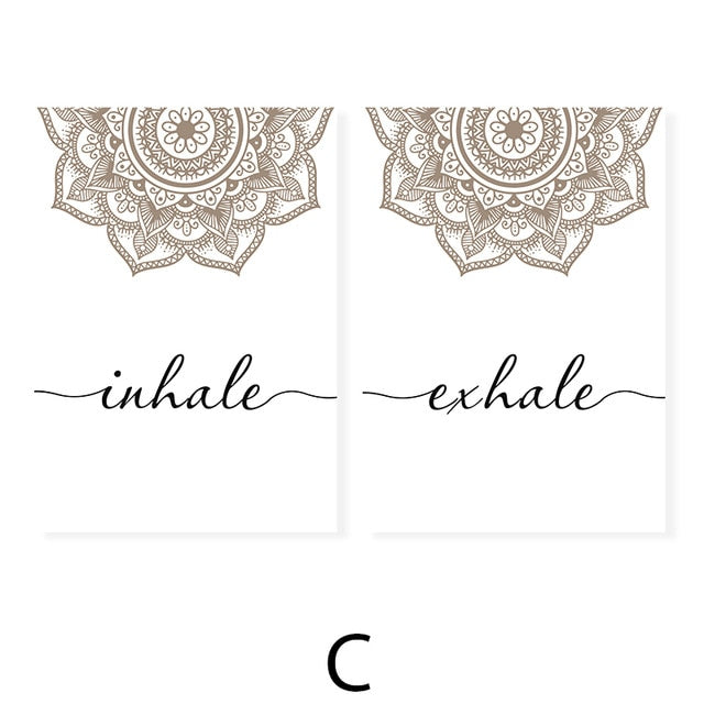 Inhale Exhale Mandala Yoga Posters